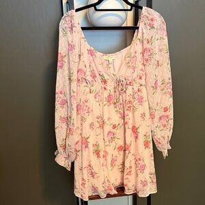 Elegant Floral Long Sleeve Dress